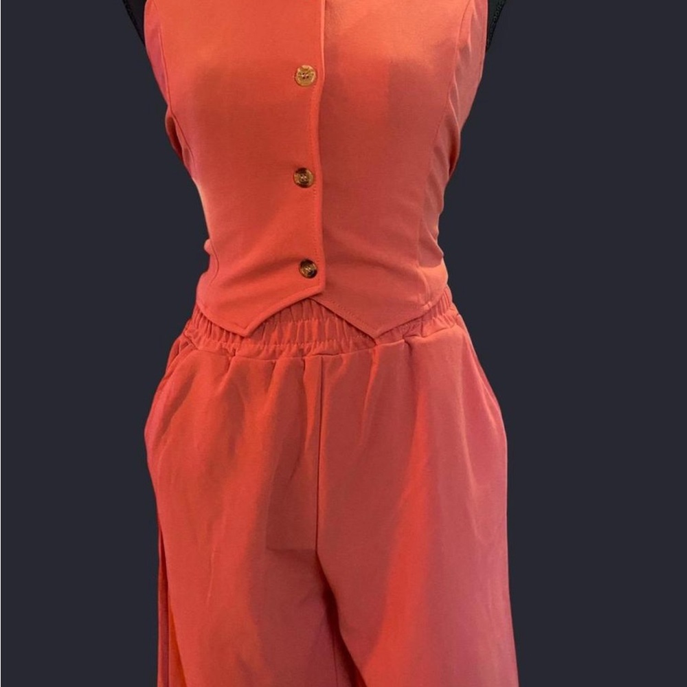 Elegant Coral Jumpsuit